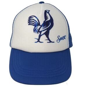 Sauza Tequila Rooster Logo Trucker Hat Blue White Snapback Adjustable OS Cap